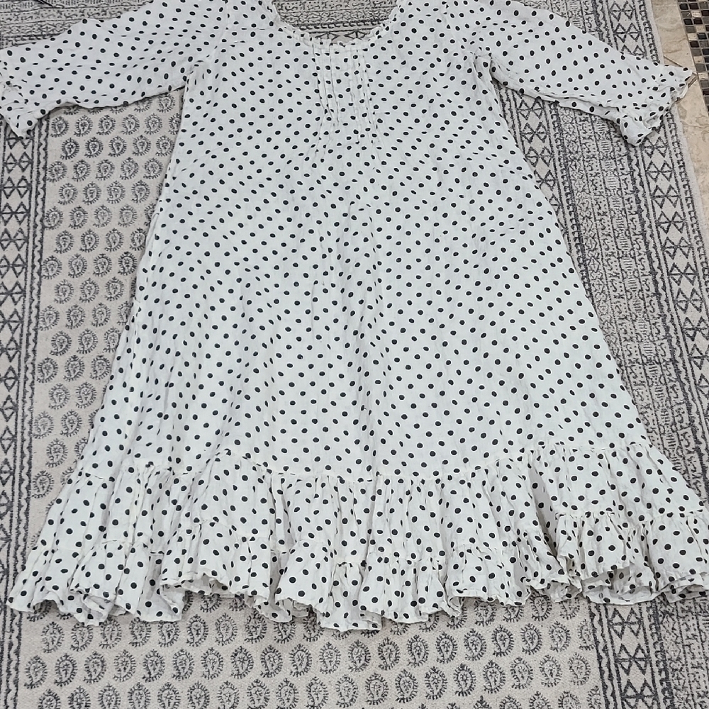 Hart's Desire Polka Dot Linen Midi Dress - Picture 11 of 12